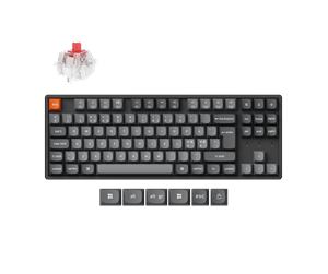 Tastatur - Keychron K8 MAX QMK/VIA Wireless Tri-Mode - Super Red - Gamingtastatur - Uten numpad - Nordisk - Svart - K8M-J1-BO