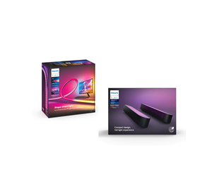 Smarthus - Philips Hue Play Gradient PC Lysstrip 32-34"+ Double Pack - Sort - 8500890