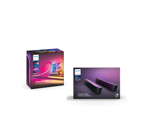 Smarthus - Philips Hue Play Gradient PC Lysstrip 32-34" with Hue Bridge + Hue Play Double Pack - Sort - 8500891