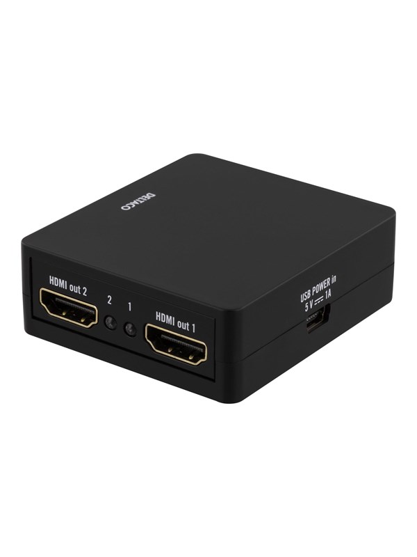 Deltaco HDMI splitter 1x HDMI in 2x HDMI out 6.