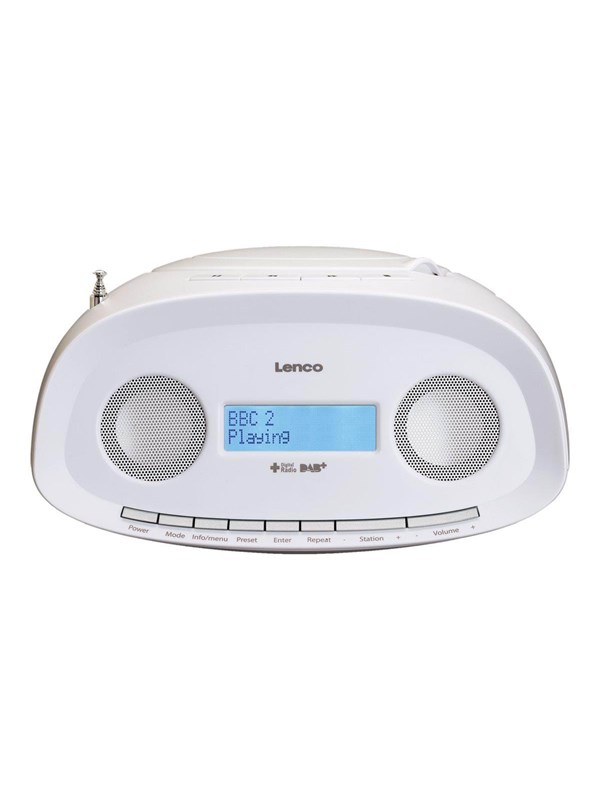 Lenco SCD-69WH - DAB+ FM boombox with CD MP3 USB - White - DAB/DAB+/FM - Stereo - Hvit