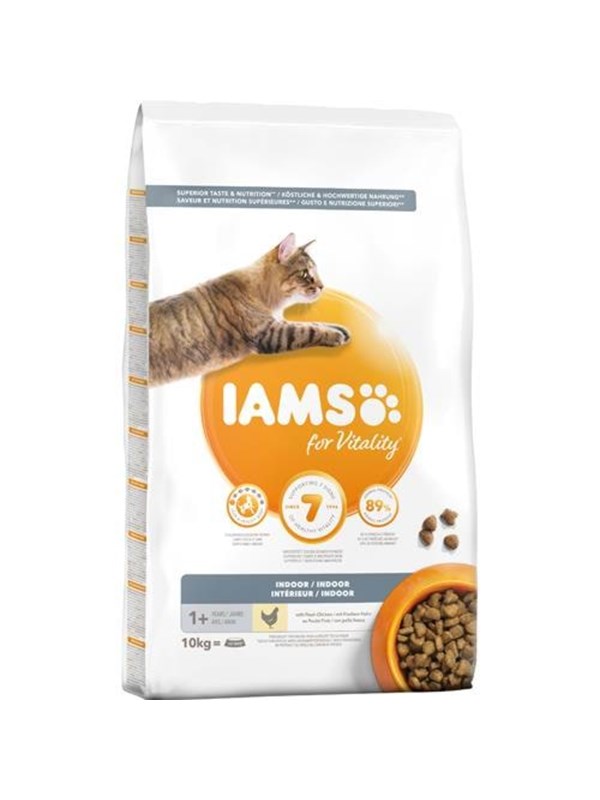 Iams for Vitality Cat Adult Indoor Chicken (10 kg)