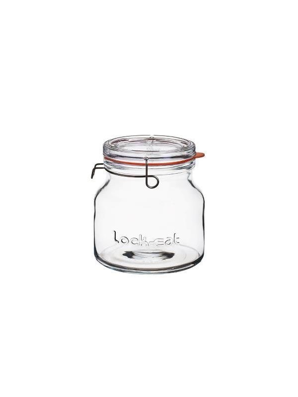 Luigi Bormioli Lock Eat Jam jar with patent lid chubby Dia 14.5 x 15.5 cm 1.5 liter Clear