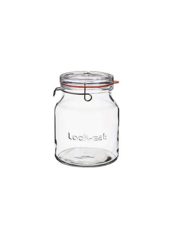 Luigi Bormioli Lock Eat Jam jar with patent lid chubby Dia 14.5 x 19 cm 2 liters Clear