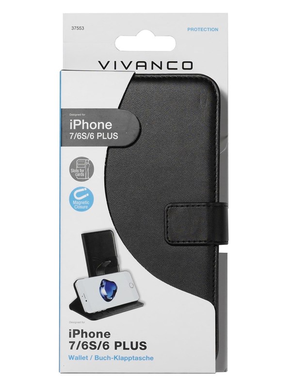 Vivanco Classic Wallet iPhone 8/7/6+ Black