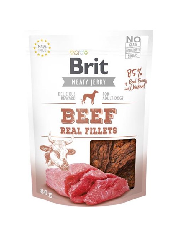 Brit Jerky Beef Fillets 80g