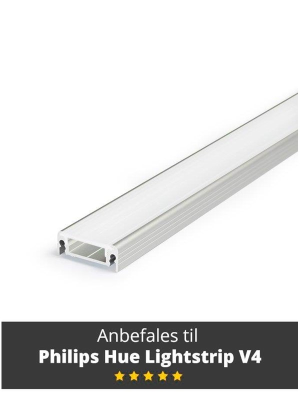 Bilde av Light Solutions Aluminum Profile - Model S For Philips Hue And Lifx - Alu 1 M