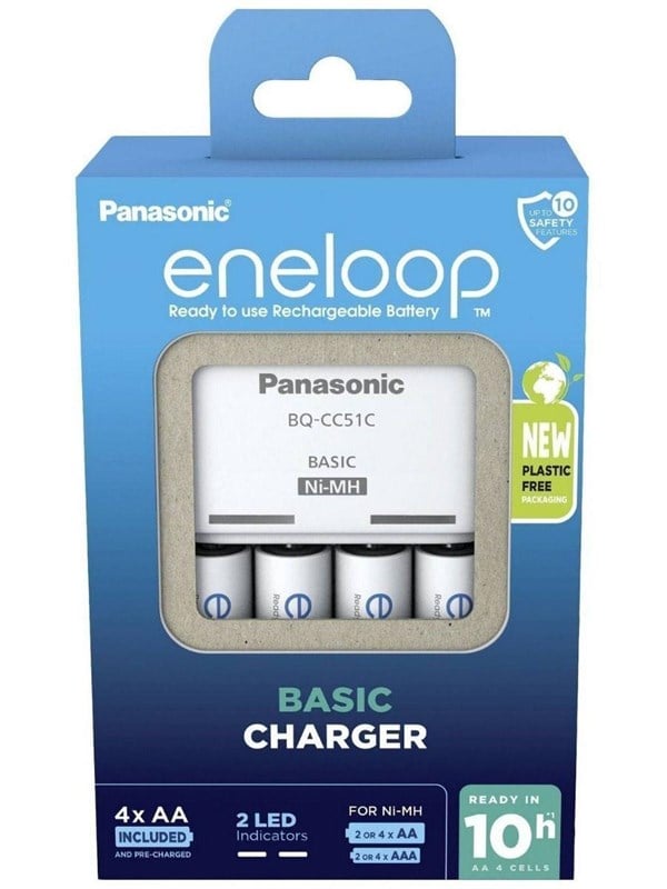 Panasonic eneloop Basic BQ-CC51 battery charger - 4 x AA type - NiMH - Europlug