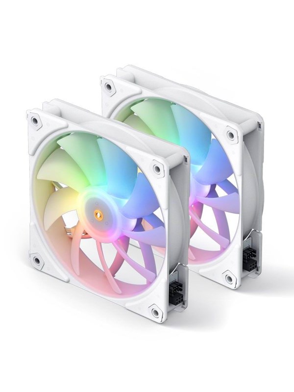 Jonsbo ZF120 fan PWM-ARGB 2-Pack - 120mm - Kabinettvifte - 120mm - Hvit med RGB-lys - 29 dBA