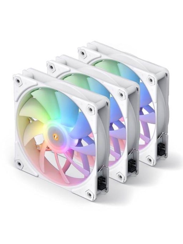 Jonsbo ZF120 fans PWM-ARGB 3-pack - 120mm - Kabinettvifte - 120mm - Hvit med RGB-lys - 29 dBA