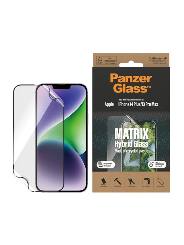 PanzerGlass MATRIX Screen Protector Apple iPhone 14 Plus | 13 Pro Max | Ultra-Wide Fit w. AlignerKit