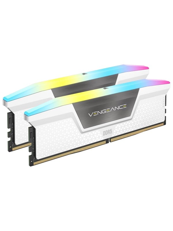 Corsair Vengeance RGB DDR5-6000 - 32GB - CL36 - Dual Channel (2 pcs) - Intel XMP - Hvit med RGB