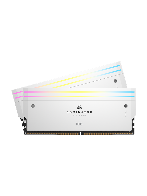 Corsair Dominator Titanium DDR5-6000 - 32GB - CL30 - Dual Channel (2 pcs) - Intel XMP - Hvit med RGB