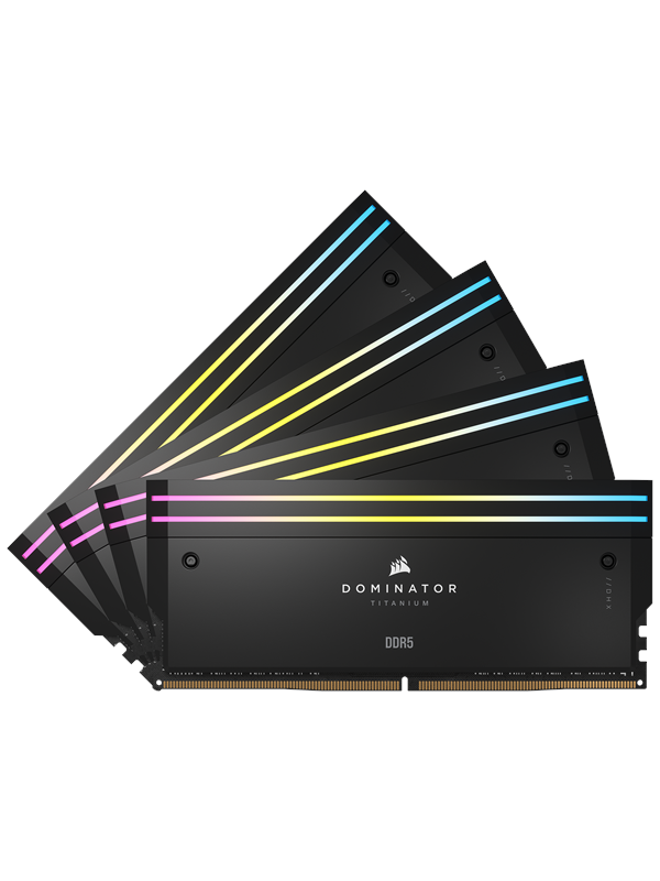 Corsair Dominator Titanium DDR5-6400 - 64GB - CL32 - Dual Channel (2 pcs) - Intel XMP - Svart med RGB