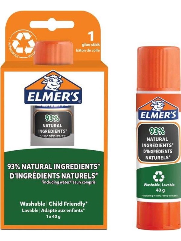 Bilde av Elmer&apos;s Elmers Rene Skolelimstifter | Gjennomsiktig I Tørr Tilstand | 93 % Naturlige Ingredienser | Vaskbar Og Barnevennlig | 40 G | 1 Stk