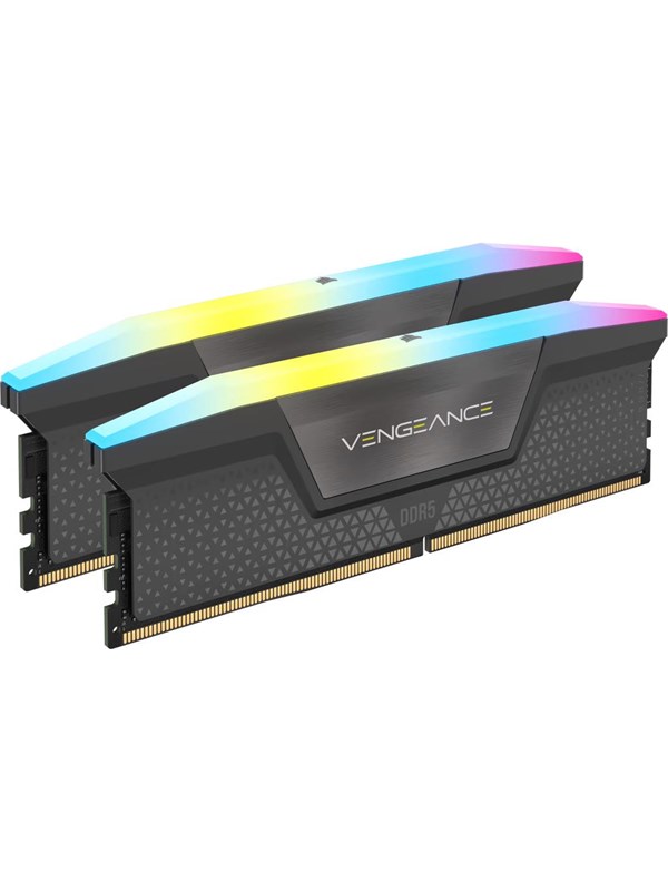 Corsair Vengeance RGB DDR5-6000 - 32GB - CL36 - Dual Channel (2 pcs) - AMD EXPO & Intel XMP - Grå med RGB