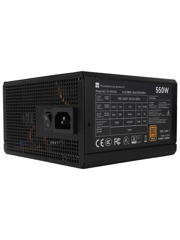 Thermalright TB S - Strømforsyning (PSU) - 550 Watt - 140 mm - ATX 3.0 - 80 Plus Bronze sertifisert