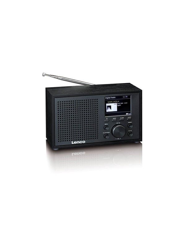 Lenco DAR-017BK - Compact and stylish DAB+/FM radio with Bluetooth® and wooden casing - Black - DAB+/FM - Mono - Svart