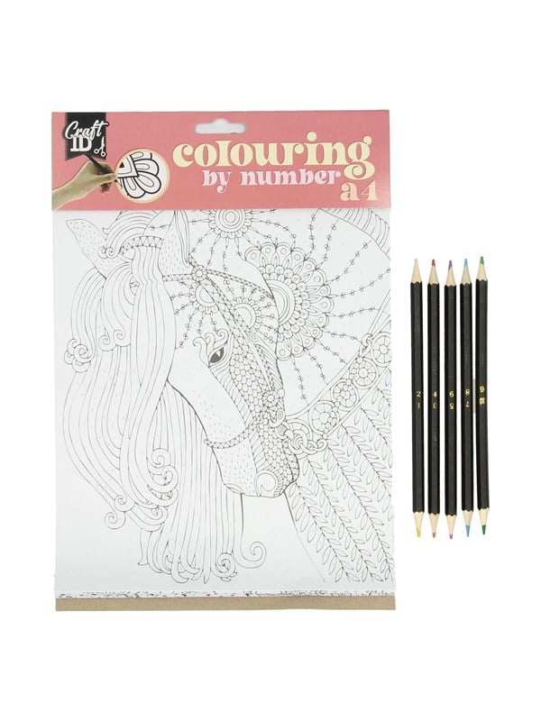 Creative Craft Group Color by Number with 5 colored pencils