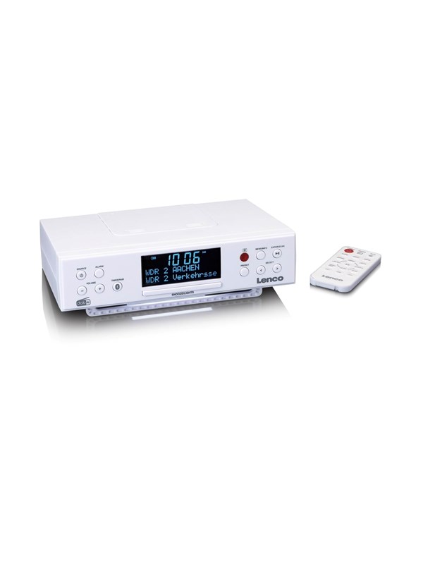 Lenco KCR-190WH - DAB+/FM Kitchen Radio with Bluetooth® LED Lighting and Timer - DAB+ radio - Hvit