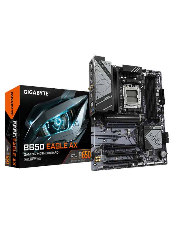 GIGABYTE B650 EAGLE AX Hovedkort - AMD B650 - AMD AM5 socket - DDR5 RAM - ATX