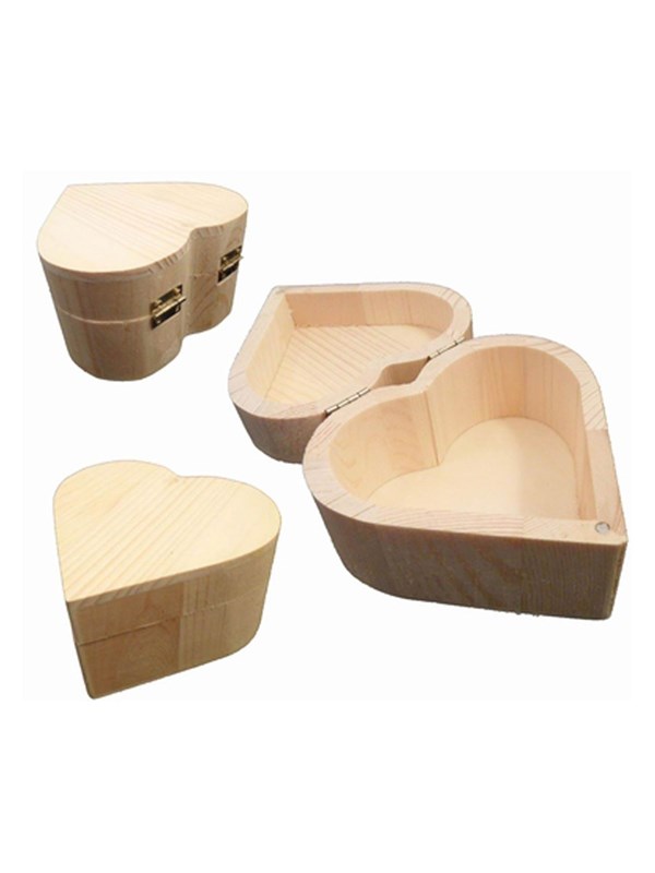 Playwood Wooden Box Heart Shape 10cm