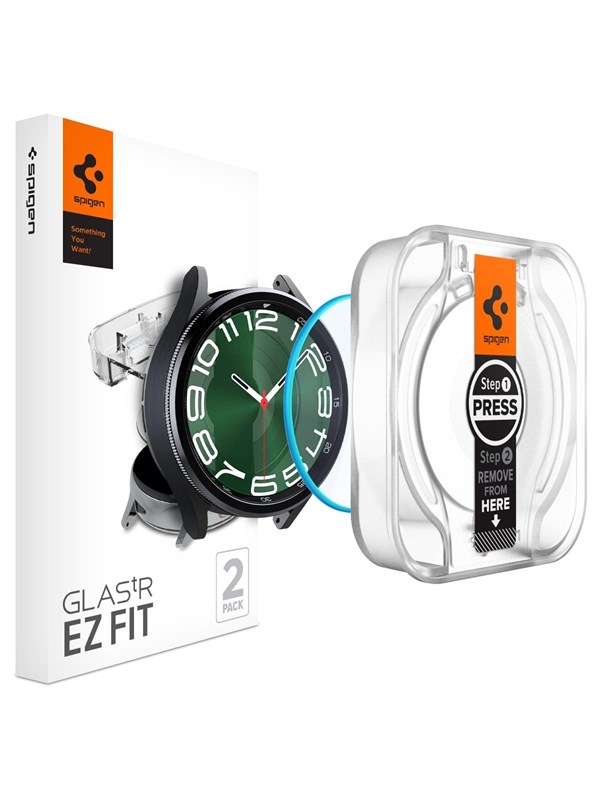 Spigen Glass tR EZ Fit 2 Pack - Samsung Galaxy Watch6 Classic 47mm