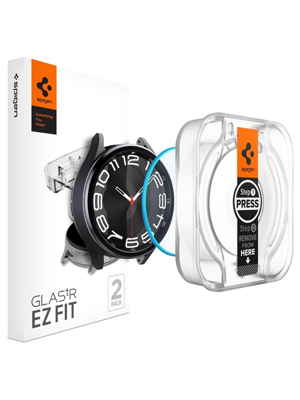 Spigen Glass tR EZ Fit 2 Pack - Samsung Galaxy Watch6 Classic 43mm