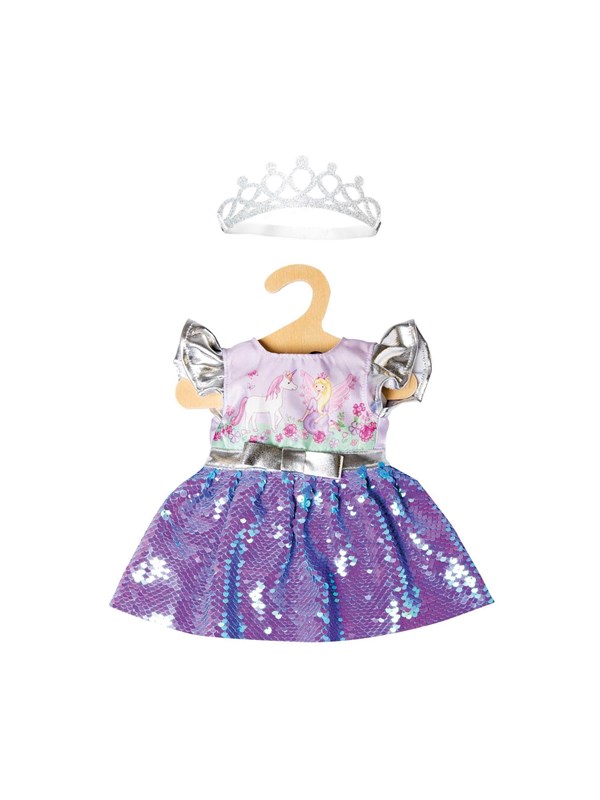 Heless Doll dress Fairy and Unicorn with Sequins and Crown 28-35 cm