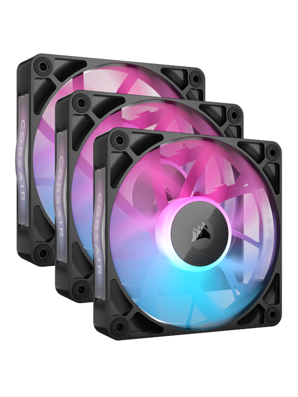 Bilde av Corsair Icue Link Rx120 Rgb 3-pack - Kabinettvifte - 120mm - Svart Med Rgb Led-lys - 36 Dba