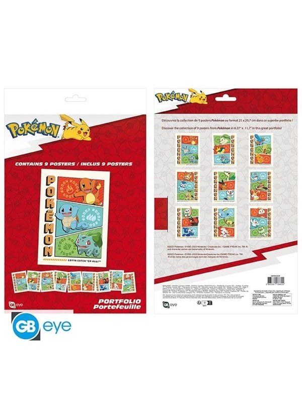 Bilde av Abystyle - Pokemon Portfolio 9 Posters Starters (21x29.7cm) - Plakat