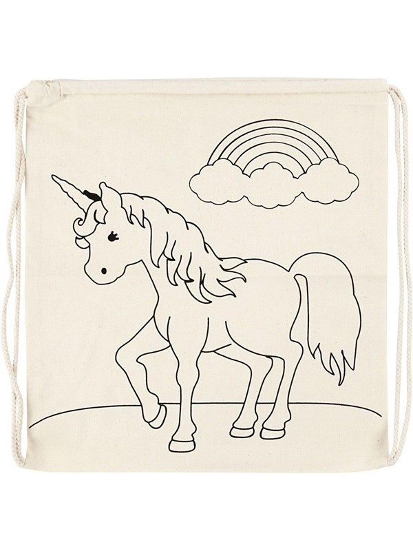 Creativ Company Color your own Cotton Gym Bag Unicorn