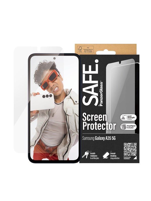 SAFE. by PanzerGlass Screen Protector Samsung Galaxy A35 5G | Ultra-Wide Fit w. EasyAligner