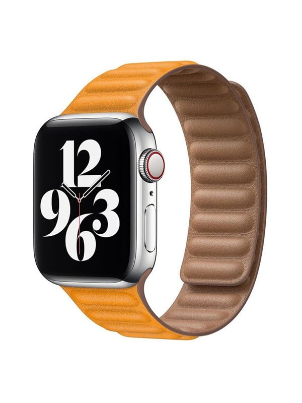 Lippa Apple Watch Magnetic Leather Strap 42/44/45/49 - Yellow / Brown