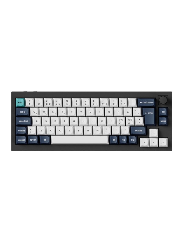 Keychron Q2 MAX - Knob Wireless Tri-Mode QMK/VIA - Gateron Jupiter Red - Gamingtastatur - Uten numpad - Nordisk - Svart