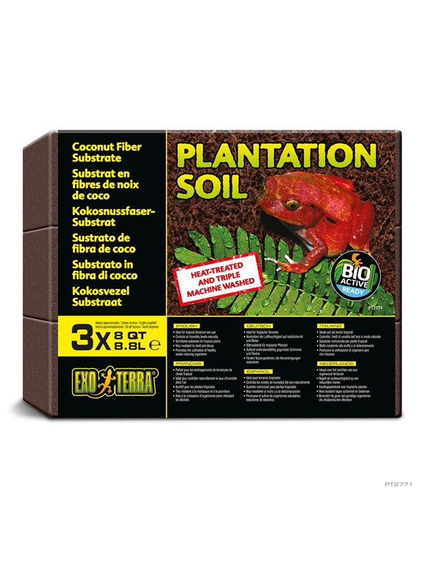 EXO TERRA Plantation Soil Brick 8.8L 8QT (3-Pack 26.4L)