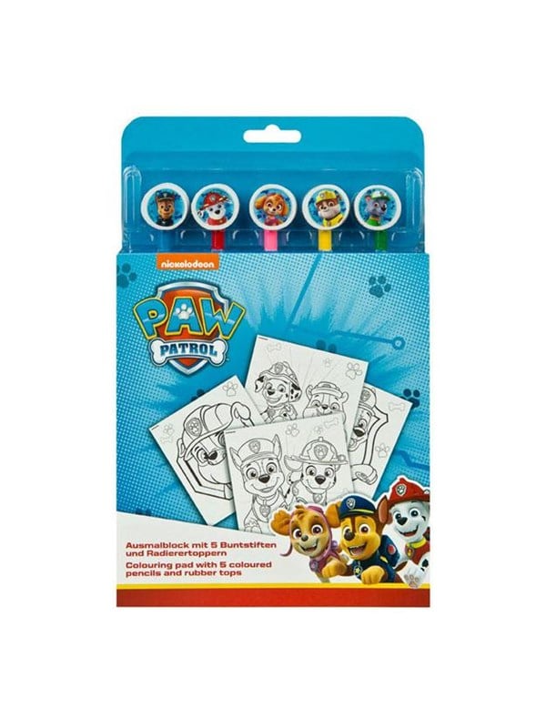 Undercover Coloring block PAW Patrol with 5 Colored Pencils