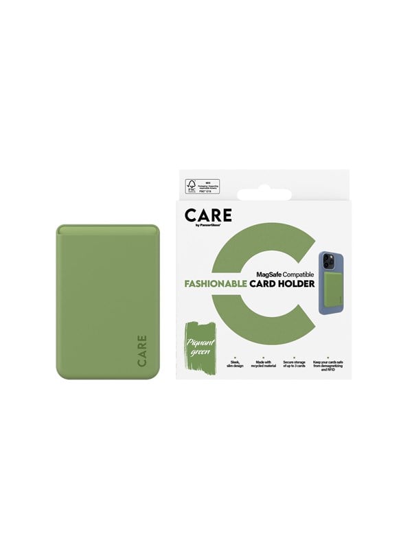 CARE by PanzerGlass Fashionable Card Holder Green iPhone