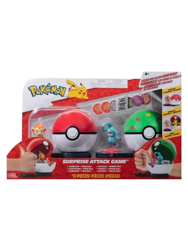 Pokemon Surprise Attack Game - Chimchar Poké Ball & Wynaut Friend Ball