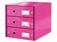 Arkivering & Oppbevaring - Leitz Skuffkabinett Click & Store  WOW 3 skuffer Rosa - 60480023