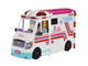 Dukker, Bamser & Utstyr - Barbie Emergency Vehicle Transforming Ambulance and Care Clinic with 20+ Pieces - HKT79