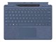 Tastatur - Microsoft Surface Pro Signature Keyboard - keyboard - with touchpad accelerometer Surface Slim Pen 2 storage and charging tray - QWERTY - sapphire - with Slim Pen 2 - Tastatur - Blå - 8X6-00105