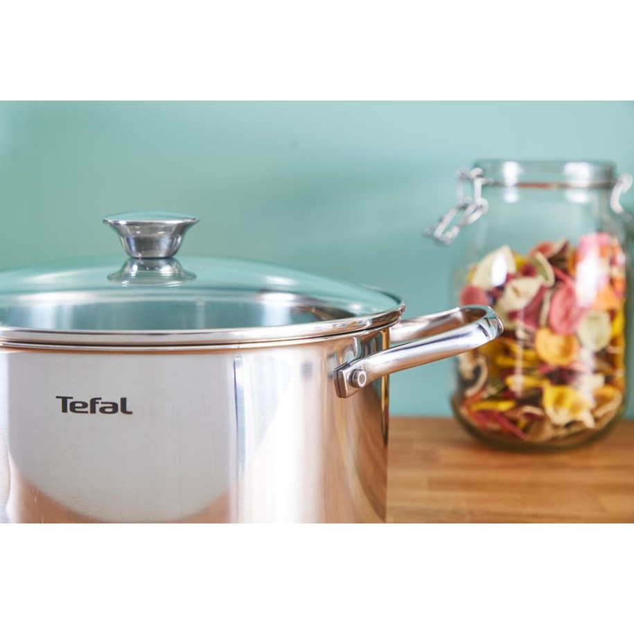 TEFAL COOKWARE SET DUETTO+ 10 PCS SAUCEPAN STEWPOTS STOCKPOT GLASS LIDS POTS  LID