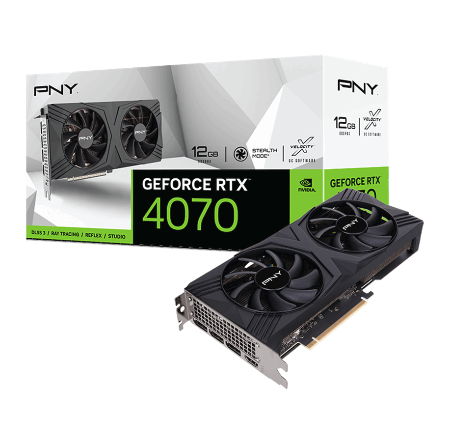 PNY GeForce RTX 4070 Verto Dual Fan - 12GB GDDR6X RAM - Grafikkort